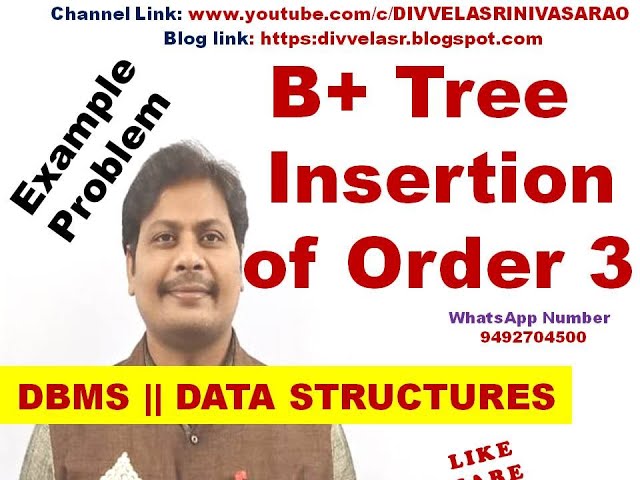 B+ Tree Insertion of Order 3 || B+ Tree Insertion || Inserting Elements into  B+ Tree || B+ TREE ||