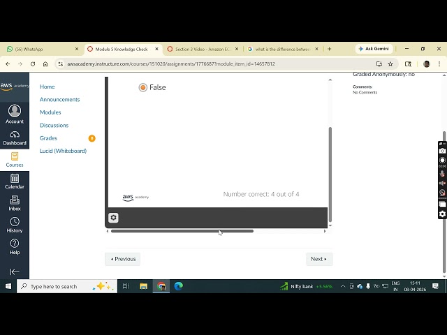 5 Module 5 Knowledge Check AWS Cloud Foundation