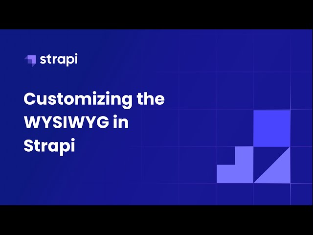 Customizing the WYSIWYG in Strapi