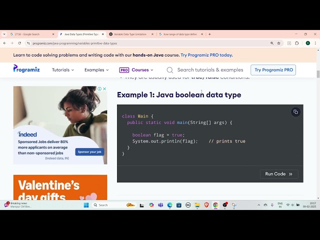 Java data type (primitive)