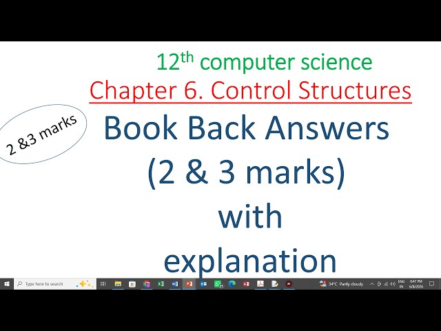 12th computer science chapter 6 | 2 and 3 marks book back answers