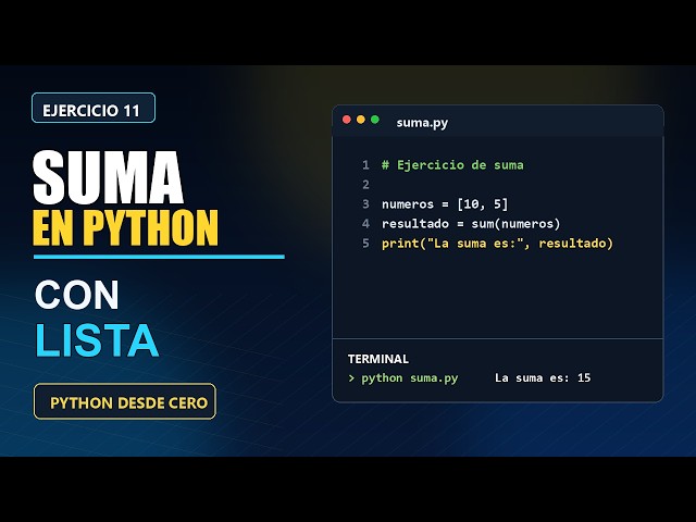 Sumar una lista de números en Python | Ejercicio 11
