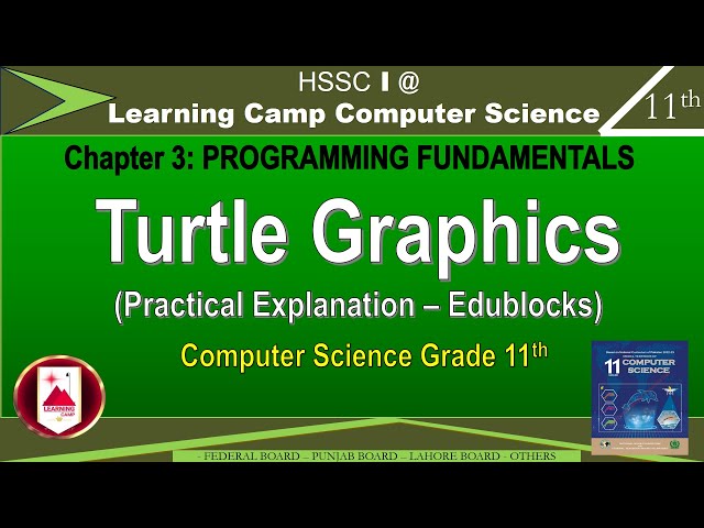 Turtle Graphic in Python Class 11 FBISE | Chapter 3 | Graphic Designing using Python | Learning Camp