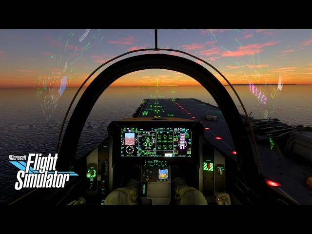 F-35B Realistic STOVL Carrier Ops in Sunset | 4K 60FPS Ultra Graphics Microsoft Flight Simulator