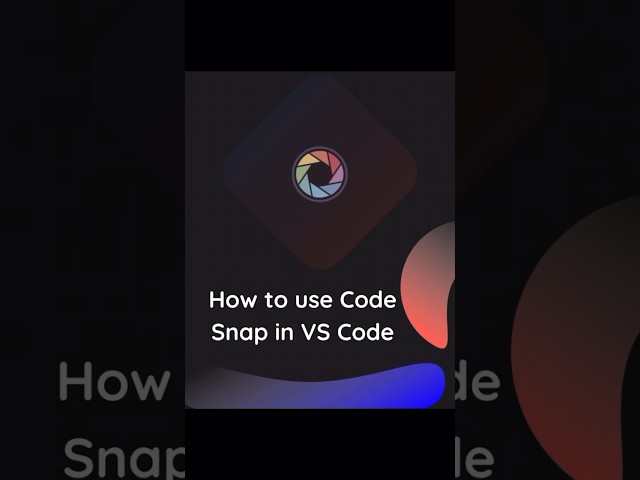 How to use Code Snap in VS Code. #codesnap