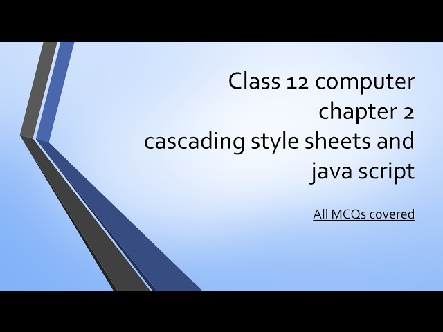 class 12 computer chapter 2 Cascading style sheets and java script | All MCQ covered
