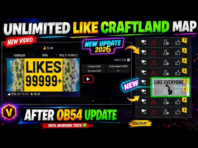 Free Fire Me Unlimited Like Kaise badhaye | New Map Code Aa Gaya Guys Dekho | 