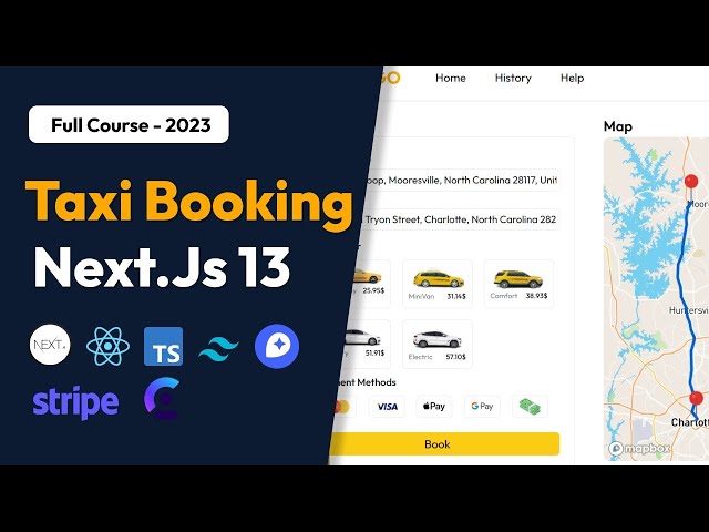 React NextJs 13 Taxi Booking App : NextJs 13, Tailwind Css, Typescript, Mapbox, Stripe | Full Course