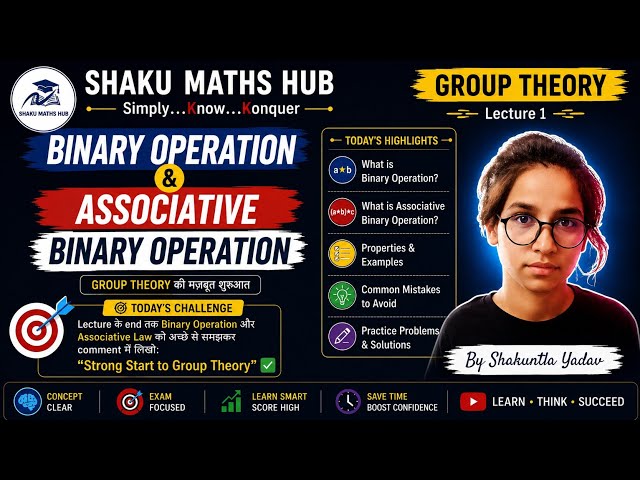 Group Theory | Binary Operation & Associativity | Lecture 1 | IIT JAM, GATE, CSIR NET, CUET, B.Sc...