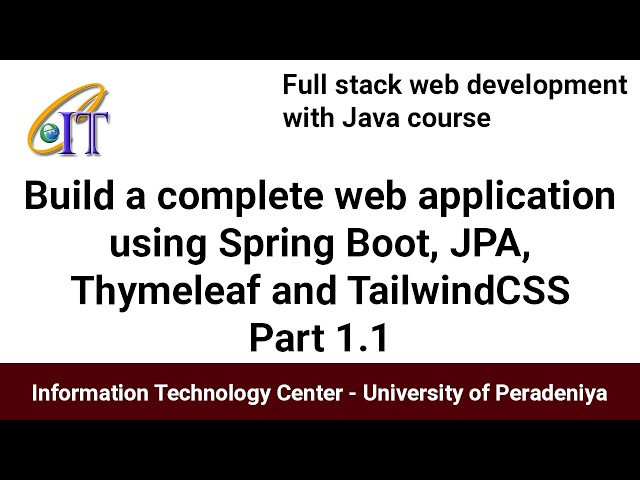 How to build a complete web application using Spring Boot, JPA, Thymeleaf and TailwindCSS - Part 1.1