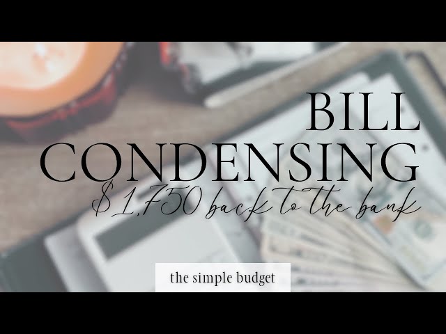 cash condensing + a big savings deposit | zero-based budgeting | bill condensing 