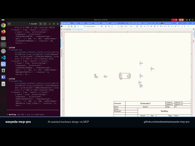 AI Builds and Validates an EasyEDA Pro Schematic | Open-Source MCP Demo