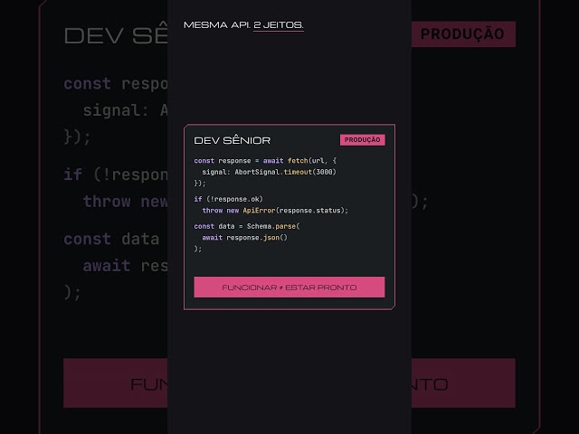 VIBE CODER vs DEV SÊNIOR consumindo uma API 👀 #shorts