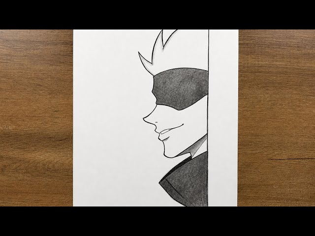 How to Draw Gojo Side View | Easy Step-by-Step Anime Drawing