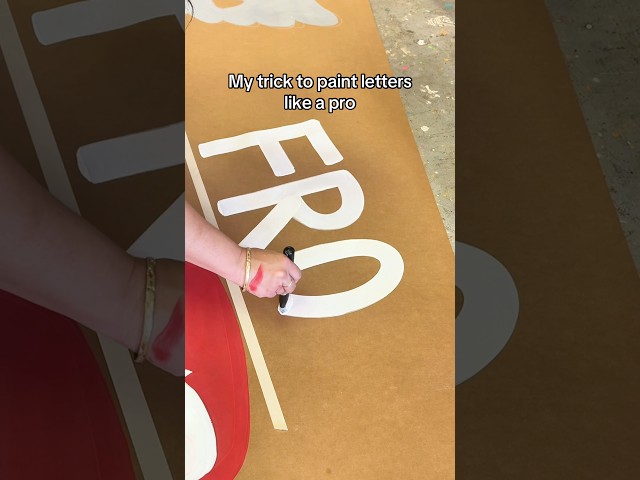 Using a makeup brush to letter banners is a game changer #bannerart #bannerideas #banner #painting
