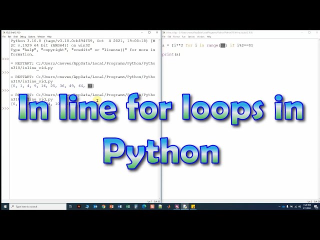 In line for loops or list, dictionary, and set comprehension in Python