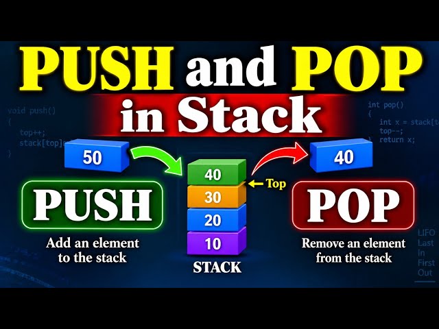 How Stack works  | How PUSH and POP works in Stack | Stack Programming