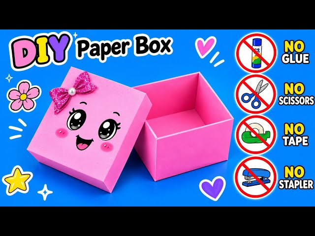 How To Make a Paper Box | No Glue No Tape | Paper Craft ideas | Origami craft ideas | Diy Organiser