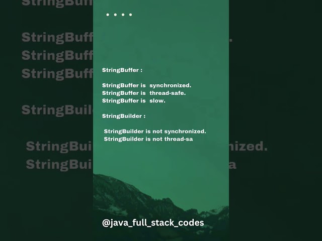 what is the difference between StringBuffer and StringBuilder in java ? #java #javaprogramming