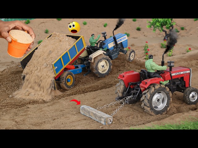 diy mini tractor farm leveling and soil unload in farm science project @Weldux