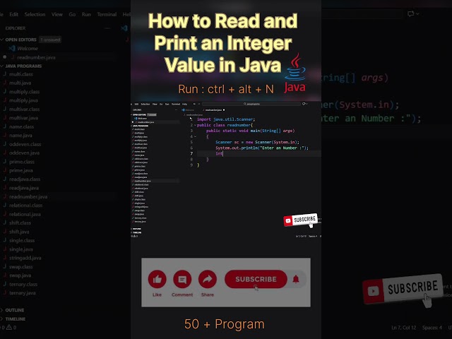 Program of Read and Print an Integer Value in Java | #shorts #youtube #ytshorts #trending #youtuber