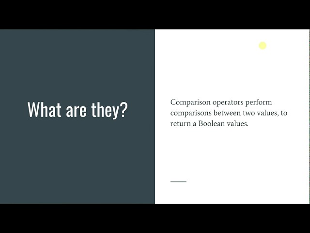 2.8 - Comparison Operators