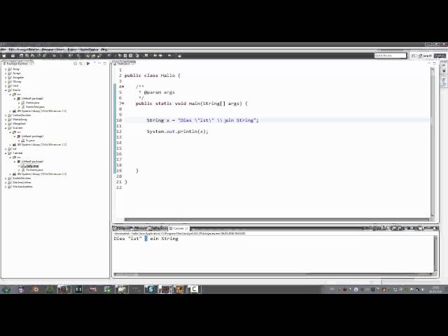 Java Eclipse Escape-Sequenzen - Java Tutorial