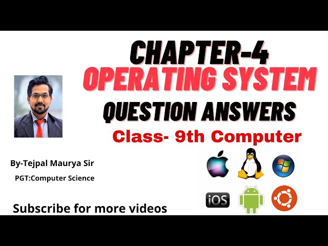 Chapter 4 Operating System | Question Answers | Class IX Computer | CBSE Board