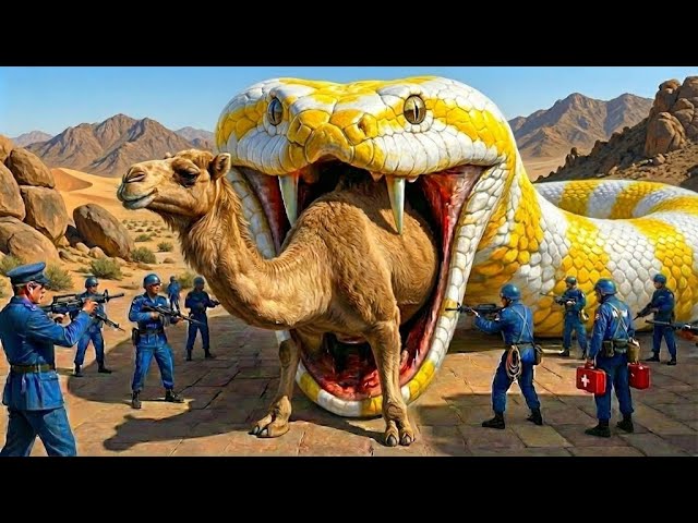 Heroic Rescue Team Saves Exhausted Camel from Giant Python Attack 🐫🐍