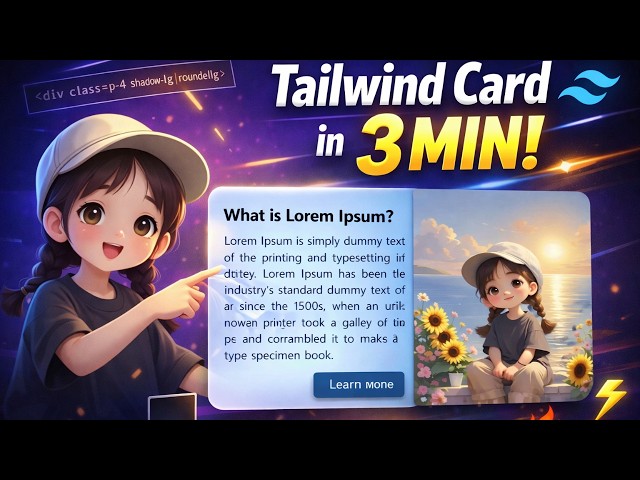 Build a Card Component in 3 Minutes | Tailwind CSS Tutorial for Beginners