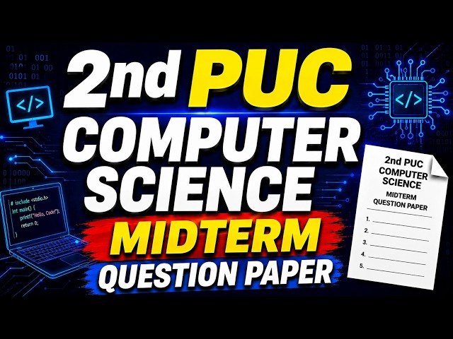 2nd PUC Computer Science Midterm Exam Question Paper 2026 | Karnataka 2nd PUC CS Question Paper
