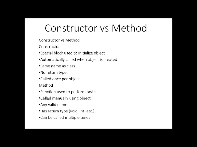Constructor vs method