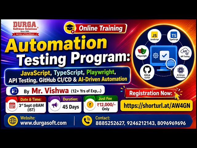 Automation Testing Program Online Training @ DURGASOFT
