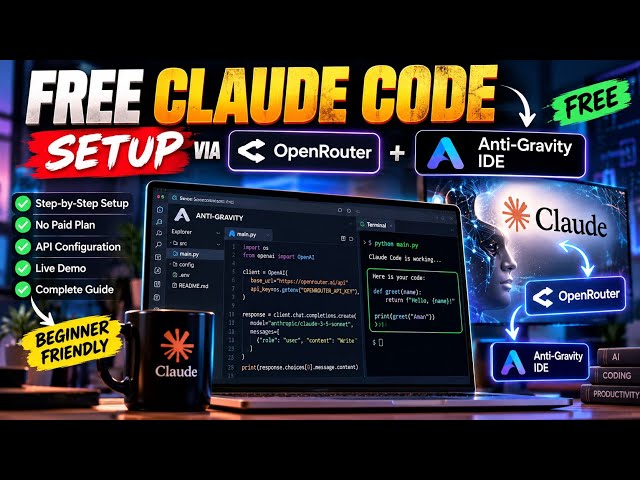 FREE Claude Code Setup 🔥 OpenRouter + Anti-Gravity IDE | Hindi Tutorial