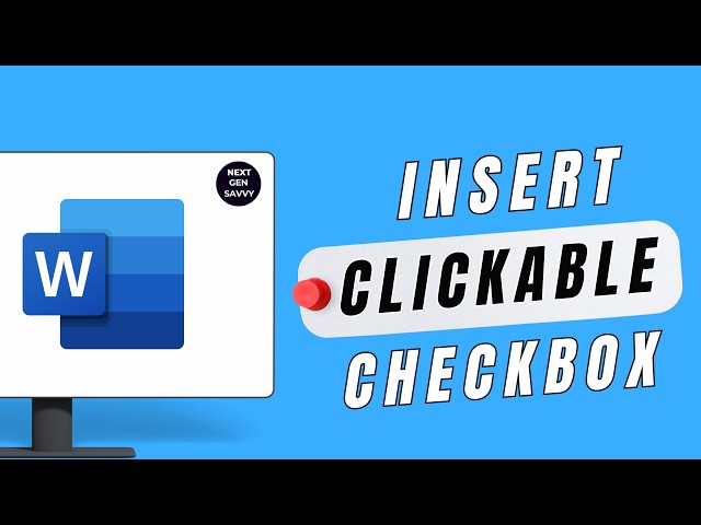 How to Insert Clickable Checkbox in Microsoft Word
