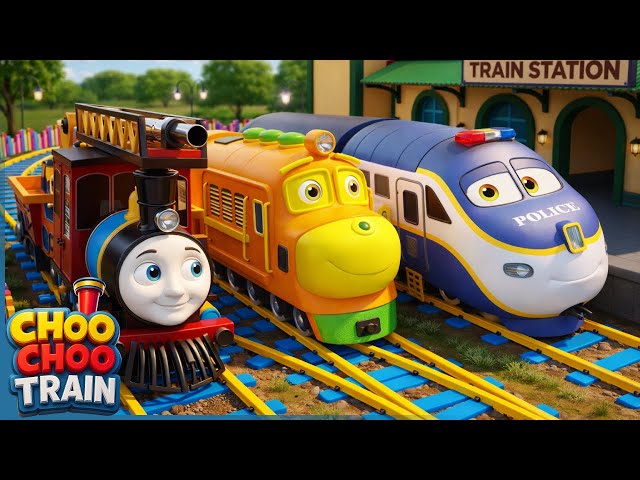Naughty Train Runs Too Fast 🚂💨 | Fire & Police Train Stop Him | Train Cartoon for Kids