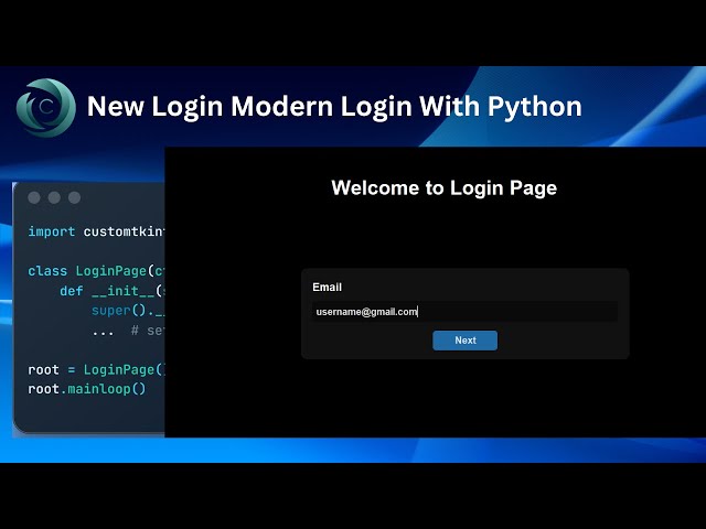 Modern Animated Login Window With Python | CustomTkinter