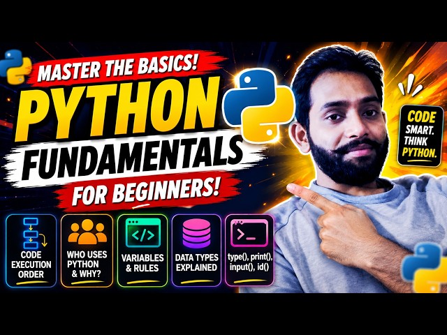 Python Full Course for Beginners 2026 | Python Fundamentals Part 1 | by Sankar Rudrapal