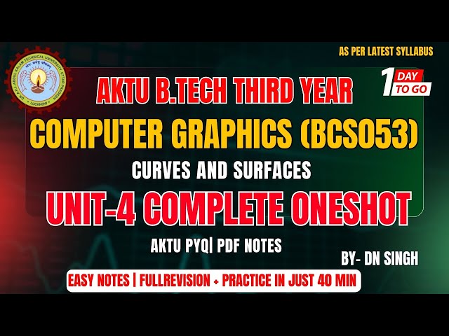 AKTU Computer Graphics Unit 4 Oneshot  | Curves & Surfaces One Shot | CG Oneshot | CAMPUS CIRCUIT