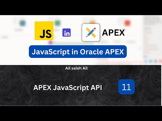 JavaScript in Oracle APEX: Oracle APEX JavaScript API [11] (English subtitles)