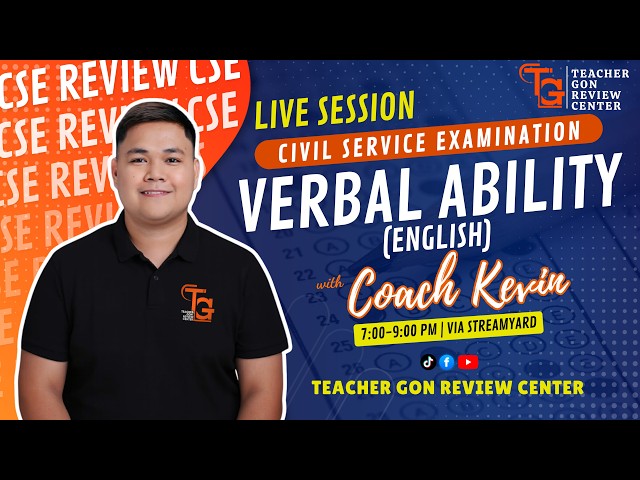 VERBAL ABILITY - COACH KEVIN - Civil Service Review by Teacher Gon Review Center
