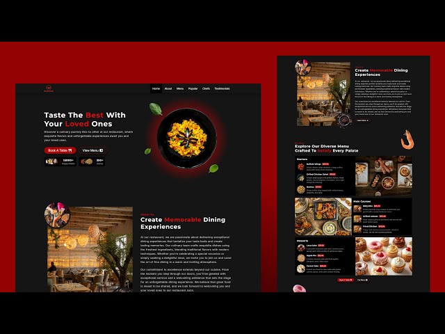 Responsive Restaurant Landing Page in HTML, CSS & JavaScript