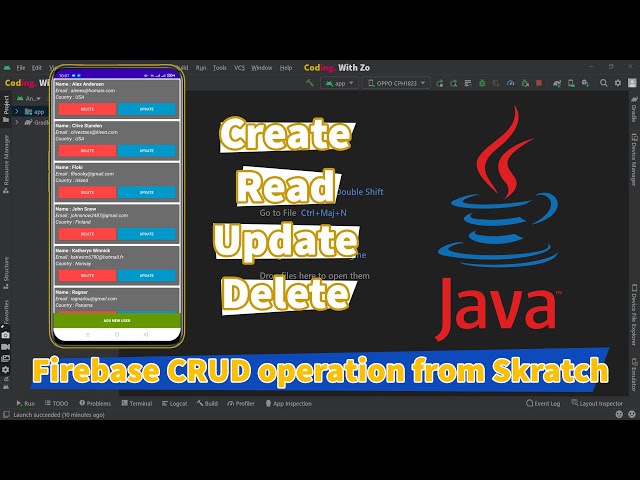 Android Studio | Firebase CRUD operation with Java