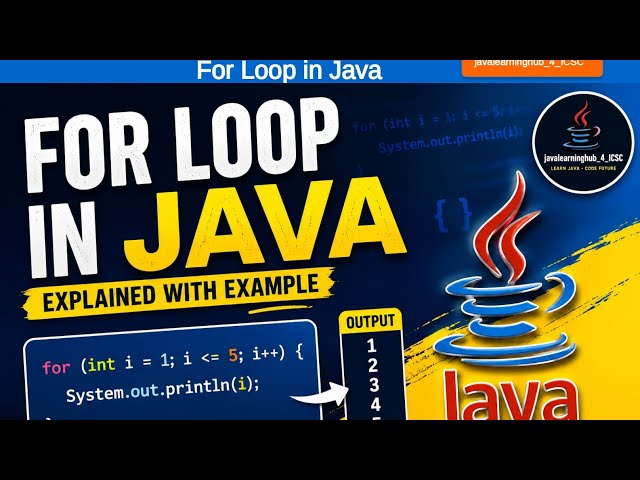 For Loop in Java in One Shot l javalearninnghub_4_ICSC