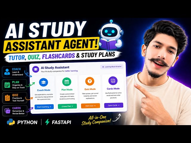 I Built an AI Study Assistant Agent 🤖📚 Using Python | Tutor, Quiz, Flashcards & Study Plans