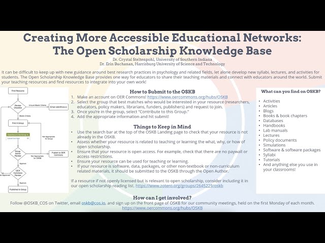 Creating More Accessible Educational Networks: The Open Scholarship Knowledge Base