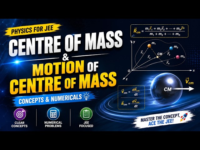 Centre of Mass & Motion of Centre of Mass | Physics for JEE | Concepts & Numericals