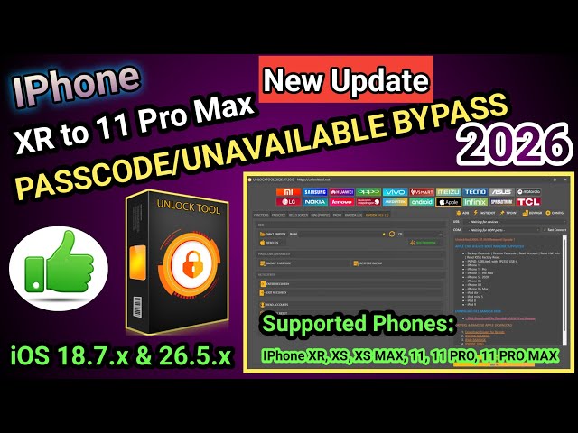 FREE Passcode Disable Unlock Tool iPhone XR To 11 Pro Max iCloud Bypass With Network | New update