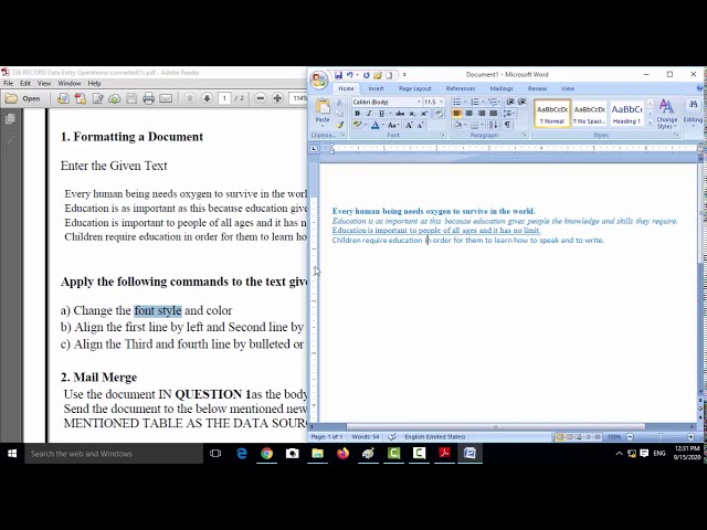 NIOS DEO PRACTICAL Formatting a Document