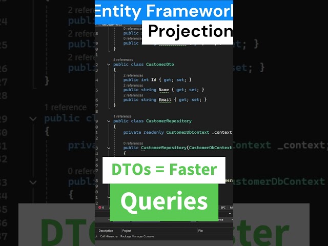 Entity Framework Projection | DTOs = Faster Queries #entityframework
